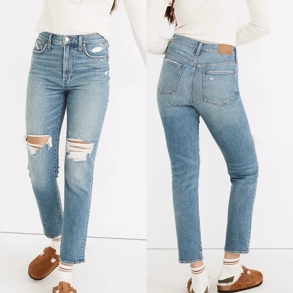 Madewell The Tall Perfect Vintage Jean in Denman Wash distressed